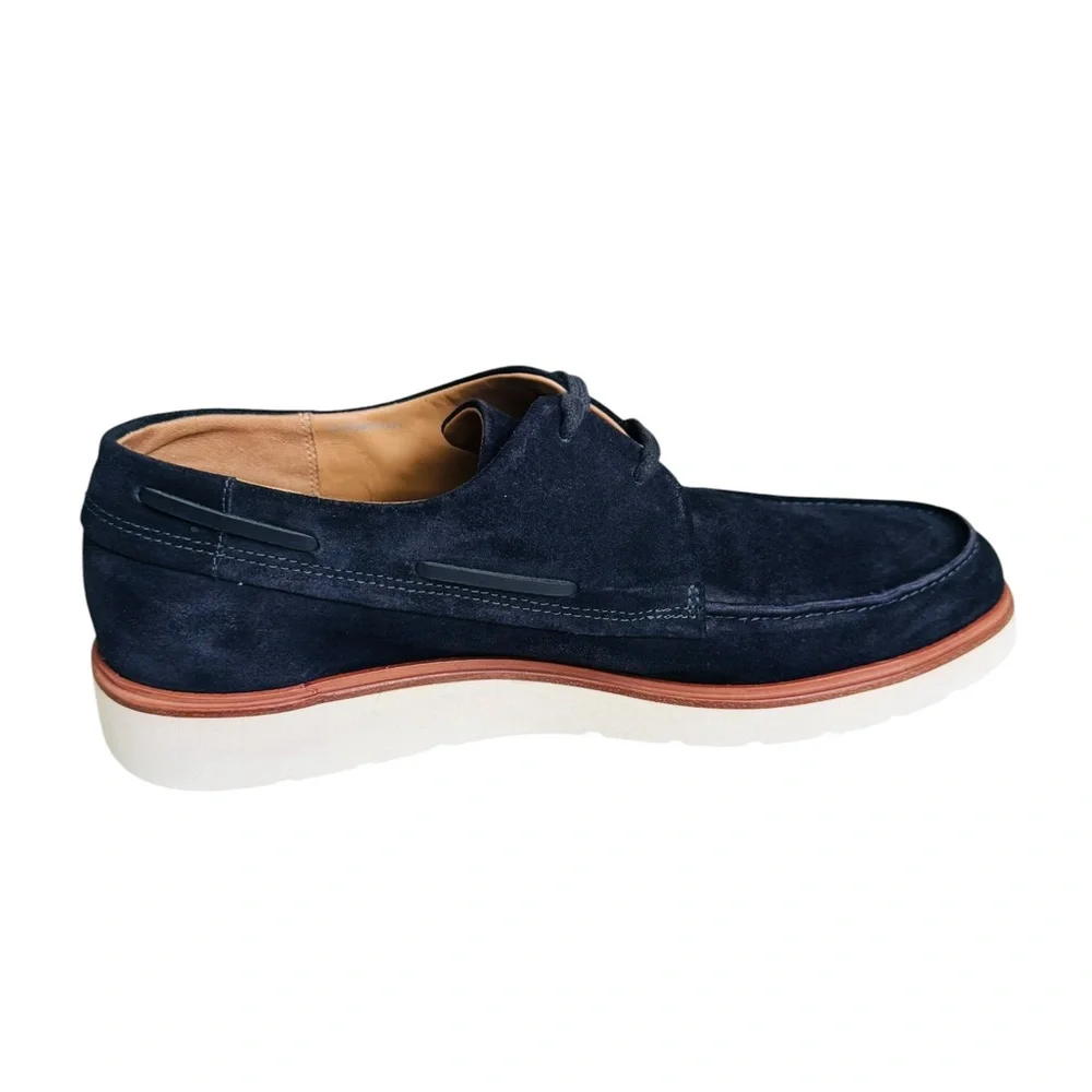 Vince Men’s Navy Suede Chukka Boots White Rubber Sole US 10.5 Casual Shoes